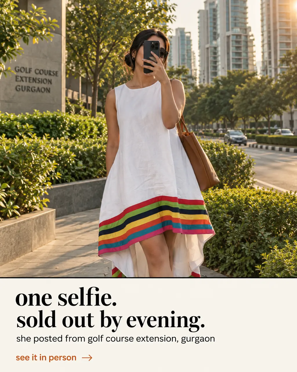 The stripe-hem dress — Pallo campaign garment